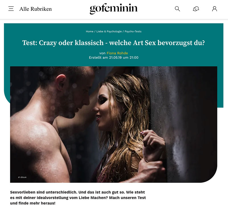 gofeminin.de sinnlicher Sex Test für Frauen