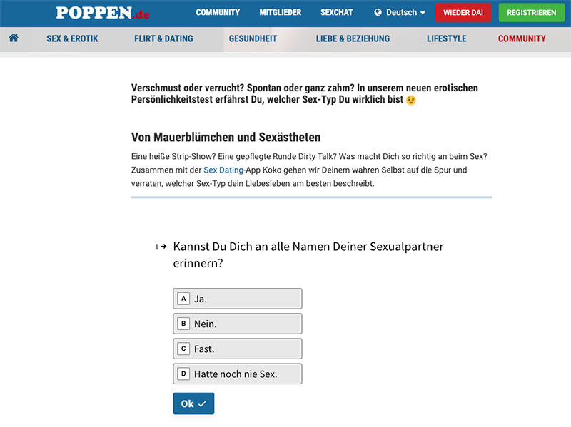 poppen.de Sexualität Test