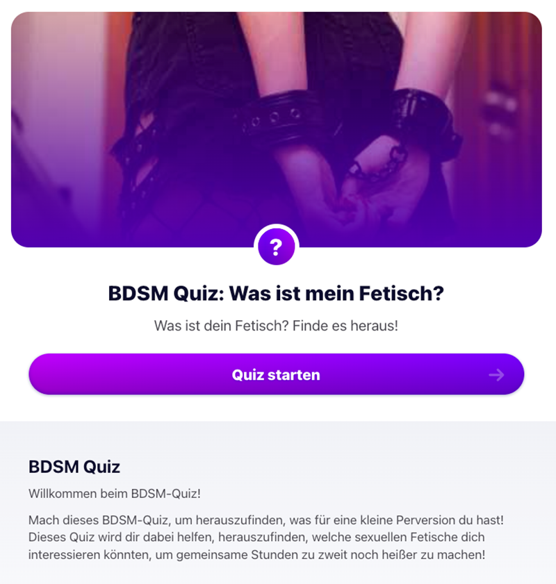 psycatgames.com BDSM Quiz für Fetischfreunde